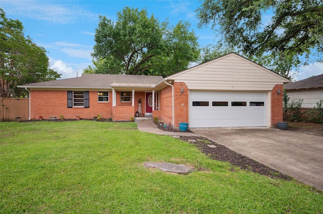 522 Carol Ct, Richardson, TX 75081 - ranch-style house featuring concrete driveway, brick siding, a garage, and roof with shingles