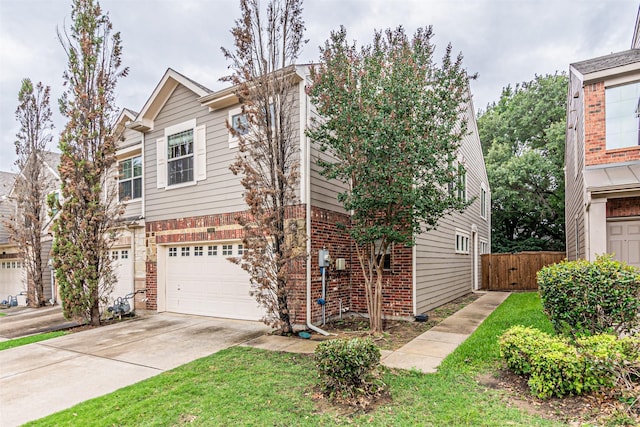 2268 Fletcher Trl, Plano, TX 75025 - view of side of property with driveway, an attached garage, and brick siding