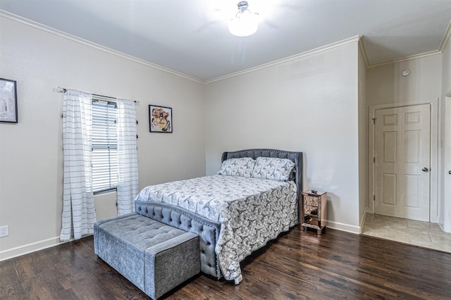 825 W 12th St, Dallas, TX 75208 - bedroom with crown molding, wood finished floors, and attic access