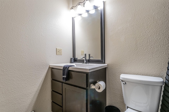 825 W 12th St, Dallas, TX 75208 - half bathroom featuring vanity and a textured wall