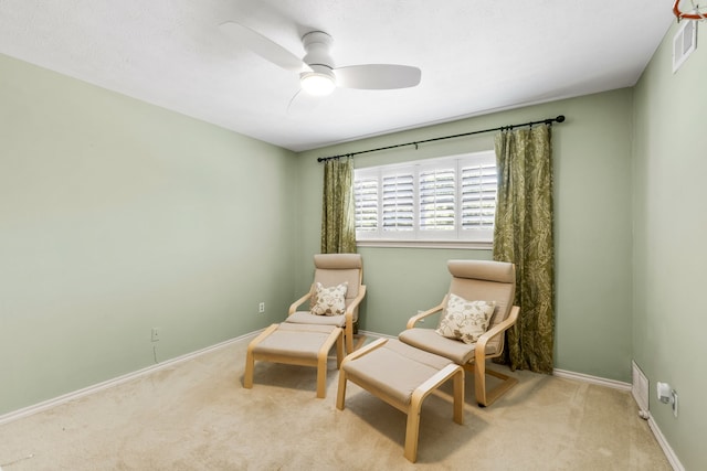 7120 Leameadow Dr, Dallas, TX 75248 - sitting room with ceiling fan and carpet floors