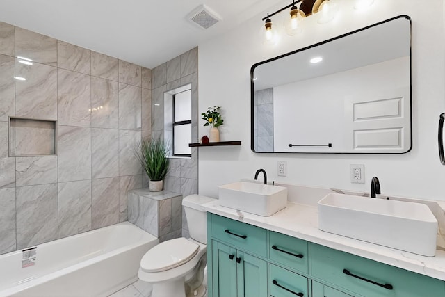 2258 Valley, Carrollton, TX 75006 - bathroom with double vanity and bathtub / shower combination