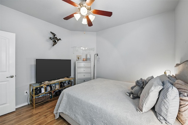 14049 Wrangler Way, Haslet, TX 76052 - bedroom featuring wood finished floors and ceiling fan