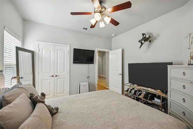14049 Wrangler Way, Haslet, TX 76052 - bedroom featuring a closet and a ceiling fan