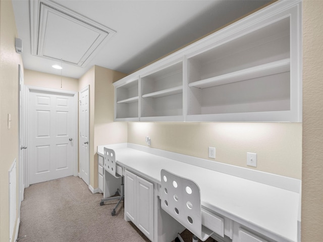 7804 Rocky Mountain Ln, Mckinney, TX 75070 - unfurnished office featuring attic access and light carpet