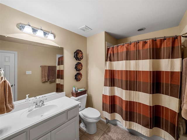 7804 Rocky Mountain Ln, Mckinney, TX 75070 - bathroom with tile patterned floors, vanity, and curtained shower