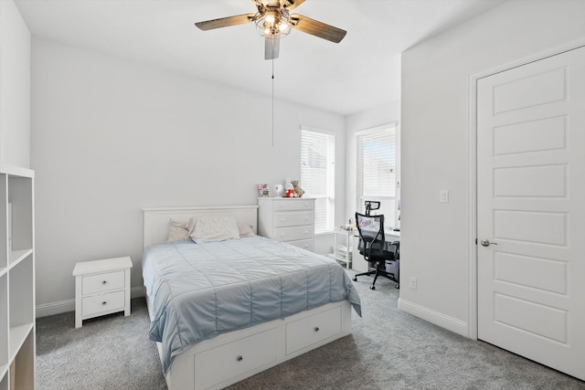 1208 S Pecan Pkwy, Northlake, TX 76247 - bedroom with carpet flooring, a desk, and a ceiling fan