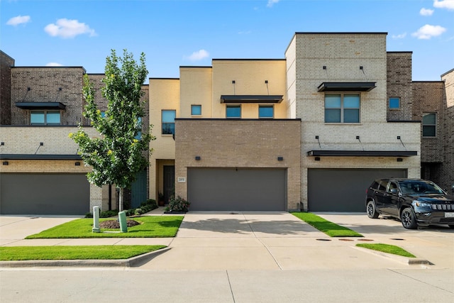 1078 Maverick Dr, Allen, TX 75013 - view of property featuring a garage, brick siding, and driveway