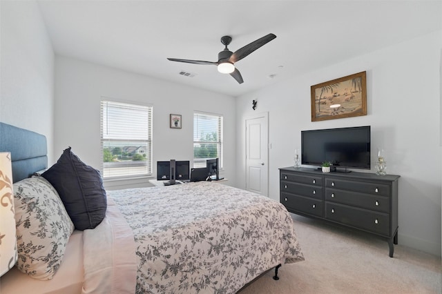 1078 Maverick Dr, Allen, TX 75013 - bedroom featuring light carpet and ceiling fan