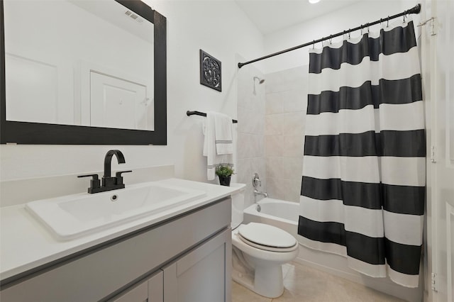 1078 Maverick Dr, Allen, TX 75013 - full bathroom featuring vanity, shower / tub combo, and tile patterned floors