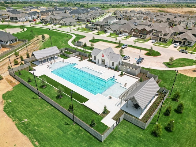 1736 Bonsmara Dr, Northlake, TX 76247 - aerial view of residential area with a pool