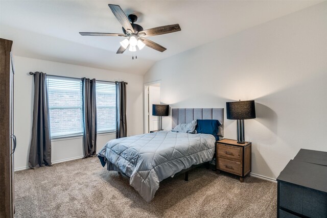 706 Meadow Creek Ln, Josephine, TX 75189 - carpeted bedroom featuring vaulted ceiling and a ceiling fan