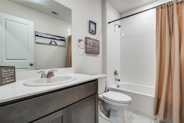706 Meadow Creek Ln, Josephine, TX 75189 - bathroom with vanity, shower / bath combination with curtain, and tile patterned floors