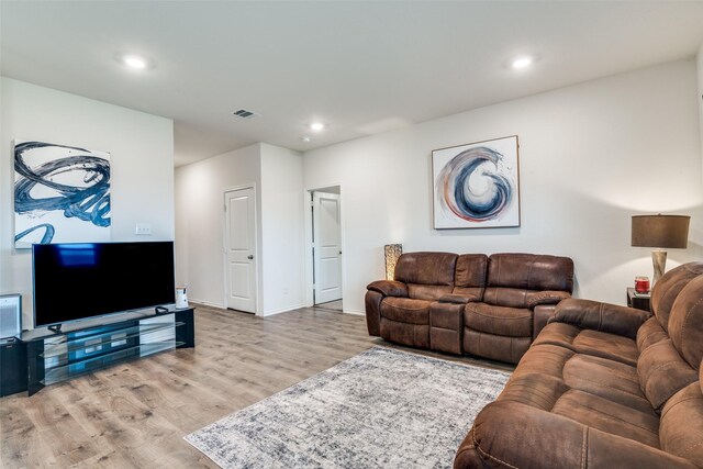 706 Meadow Creek Ln, Josephine, TX 75189 - living area featuring wood finished floors and recessed lighting