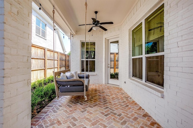 6013 El Campo Ave, Fort Worth, TX 76107 - view of patio / terrace with ceiling fan