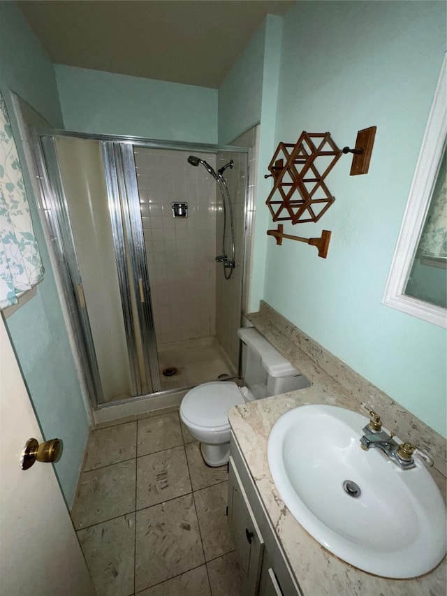 1815 Redwood St, Arlington, TX 76014 - full bathroom with a shower stall, vanity, and tile patterned floors