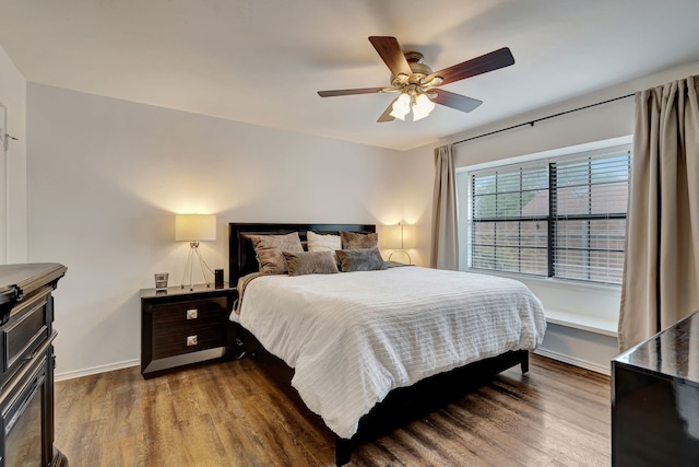 3909 Commonwealth Dr, Flower Mound, TX 75028 - bedroom with wood finished floors and a ceiling fan