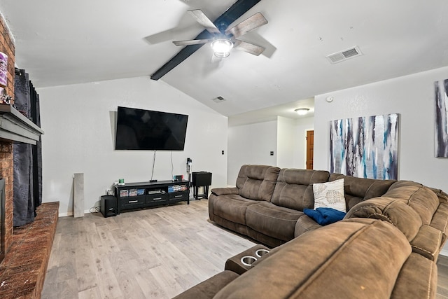 3102 Primrose Dr, Abilene, TX 79606 - living area featuring a fireplace, light wood-type flooring, and ceiling fan