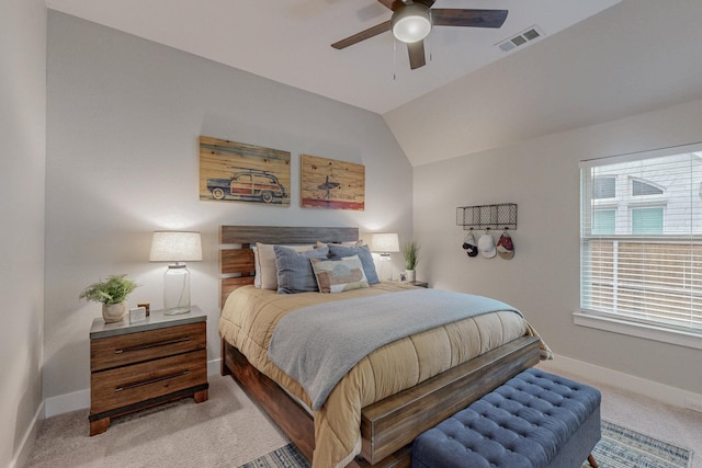 2801 Capitol Pl, Melissa, TX 75454 - bedroom featuring carpet flooring, vaulted ceiling, and a ceiling fan