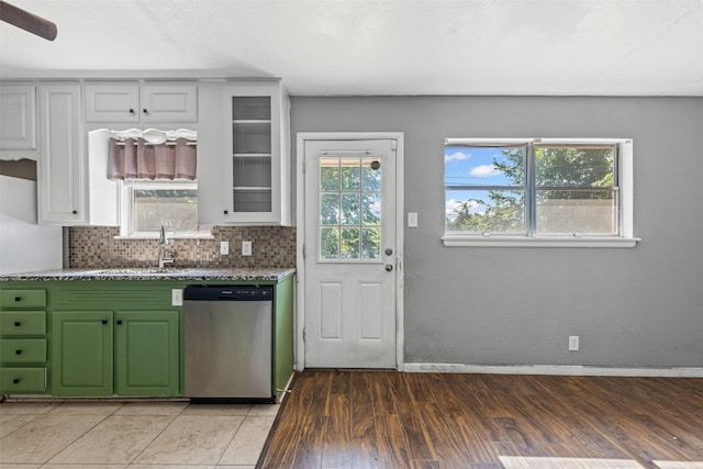 3312 Henry Dr, Richland Hills, TX 76118 - kitchen featuring dishwasher, healthy amount of natural light, and green cabinets