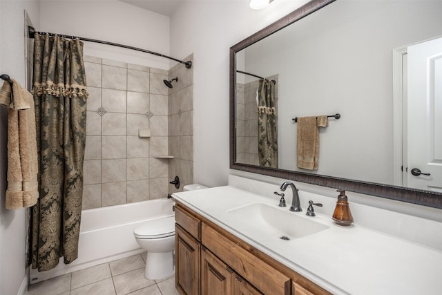 103 Loving Trl, Justin, TX 76247 - bathroom featuring vanity, shower / tub combo, and tile patterned floors
