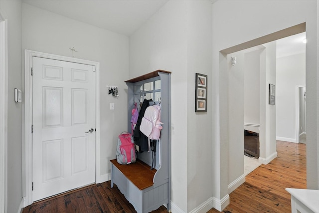 13272 Blue Jean Dr, Fort Worth, TX 76052 - mudroom featuring wood finished floors and baseboards