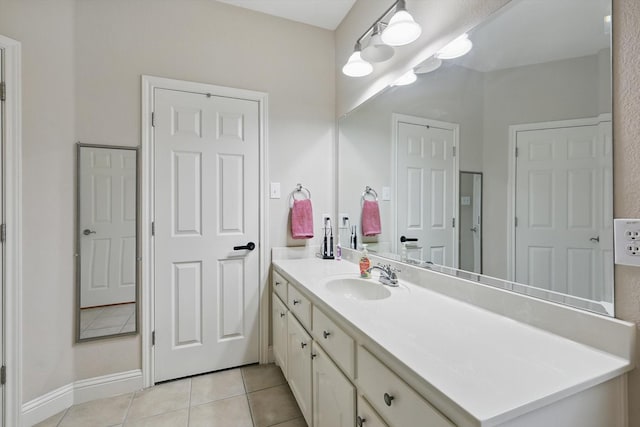 13272 Blue Jean Dr, Fort Worth, TX 76052 - bathroom featuring tile patterned floors and vanity