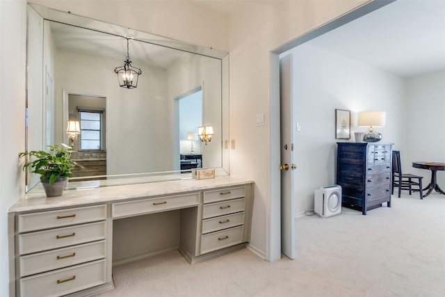 6328 Bandera Ave Unit C, Dallas, TX 75225 - bathroom featuring a chandelier and vanity