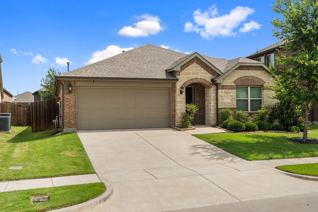 1108 Sheldon Dr, Anna, TX 75409 - french provincial home featuring driveway, a garage, a shingled roof, and brick siding
