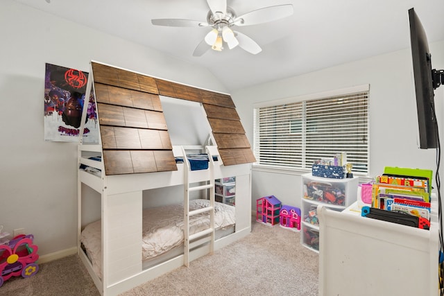 1108 Sheldon Dr, Anna, TX 75409 - carpeted bedroom with lofted ceiling and ceiling fan