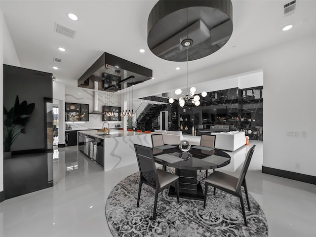 7604 Nocona Dr, Parker, TX 75098 - dining area with a chandelier and recessed lighting