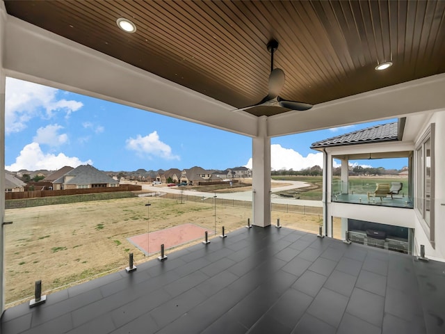 7604 Nocona Dr, Parker, TX 75098 - view of patio / terrace featuring a residential view and ceiling fan