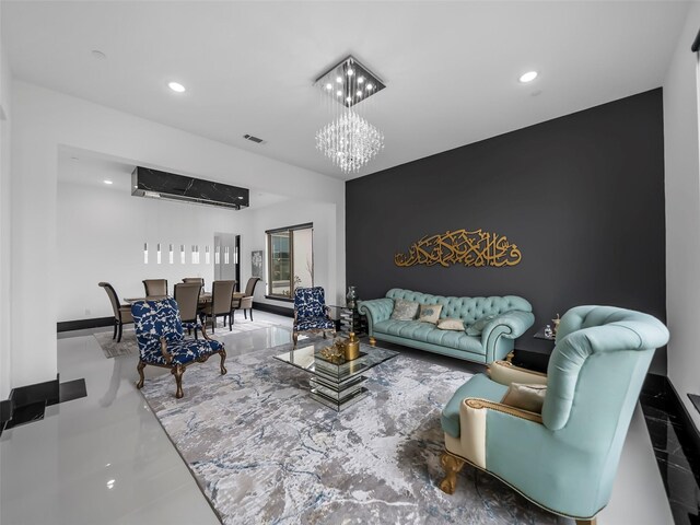 7604 Nocona Dr, Parker, TX 75098 - living area with a chandelier and recessed lighting