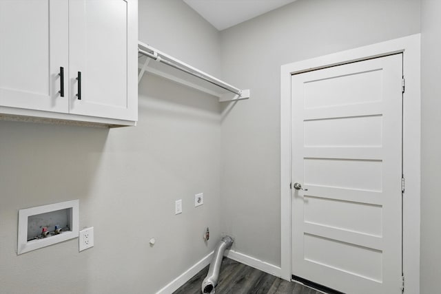 2528 Forestwood Dr, Flower Mound, TX 75028 - laundry area with dark wood finished floors, hookup for a washing machine, hookup for an electric dryer, and cabinet space