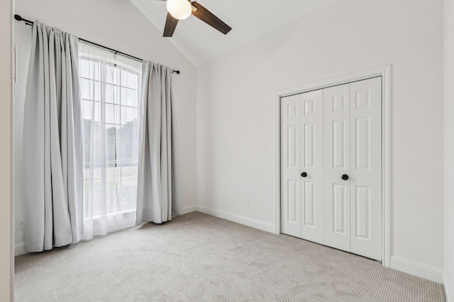 810 Quail Run, Keller, TX 76248 - unfurnished bedroom with carpet floors, lofted ceiling, a closet, and ceiling fan
