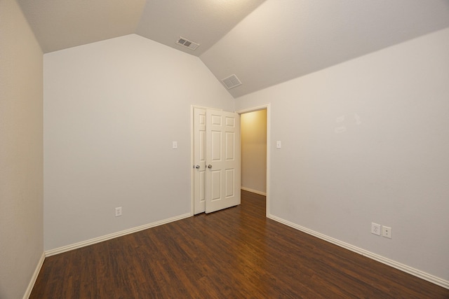 2111 Rains County Rd, Forney, TX 75126 - unfurnished room featuring vaulted ceiling and dark wood finished floors