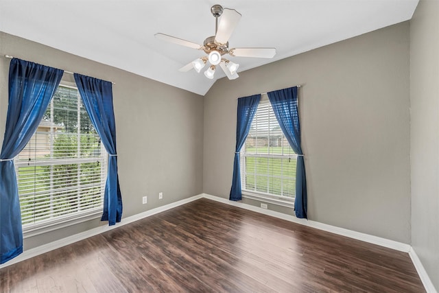 519 Kristi St, Robinson, TX 76706 - empty room featuring healthy amount of natural light, wood finished floors, ceiling fan, and lofted ceiling
