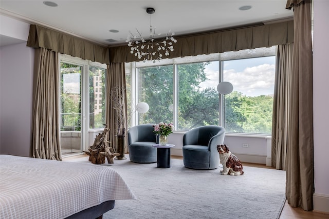 3505 Turtle Creek Blvd Unit 2A, Dallas, TX 75219 - bedroom with a chandelier