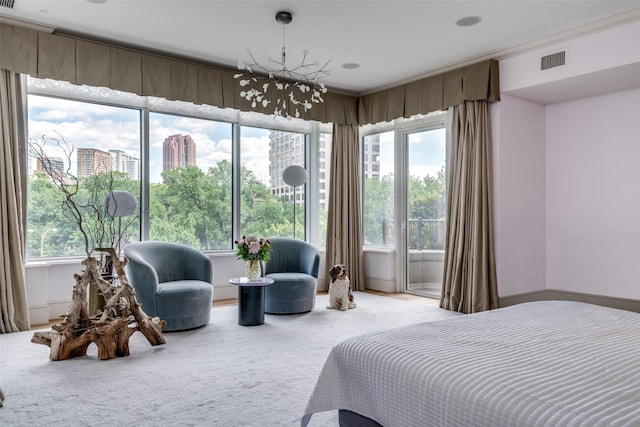 3505 Turtle Creek Blvd Unit 2A, Dallas, TX 75219 - carpeted bedroom with multiple windows and a view of city