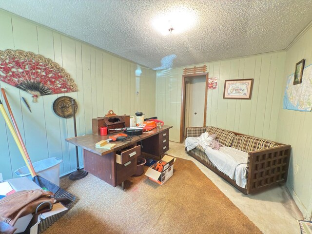 523 Bryson Ave, Athens, TX 75751 - carpeted home office with a textured ceiling