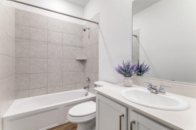 1233 Western Yarrow Ave, Justin, TX 76247 - bathroom with vanity, bathing tub / shower combination, and wood finished floors