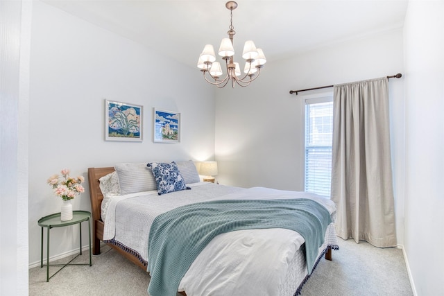 400 Patricia Ln, Highland Village, TX 75077 - carpeted bedroom featuring baseboards and a chandelier