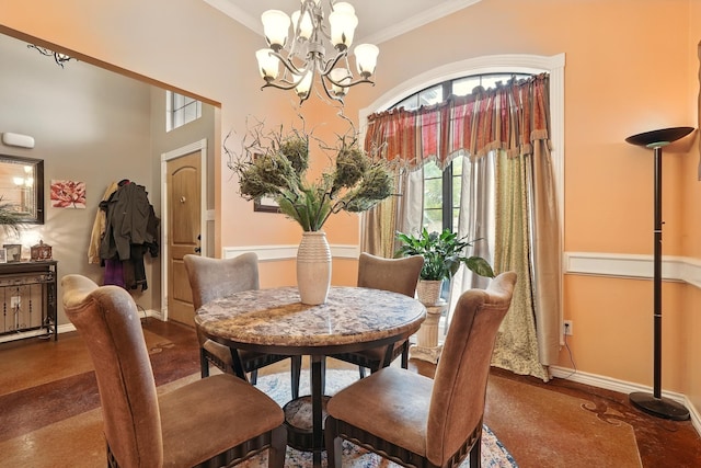 2157 Republic Ave, Abilene, TX 79601 - dining area with ornamental molding and a chandelier