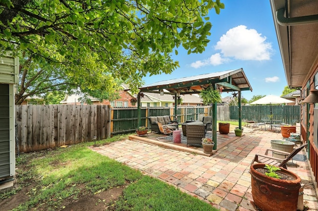 2157 Republic Ave, Abilene, TX 79601 - fenced backyard with a patio and an outdoor hangout area
