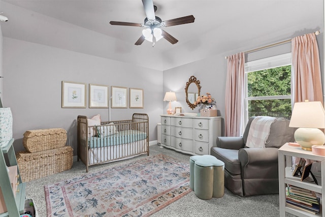 6202 Carrizo Dr, De Cordova, TX 76049 - bedroom with a crib, carpet flooring, and a ceiling fan