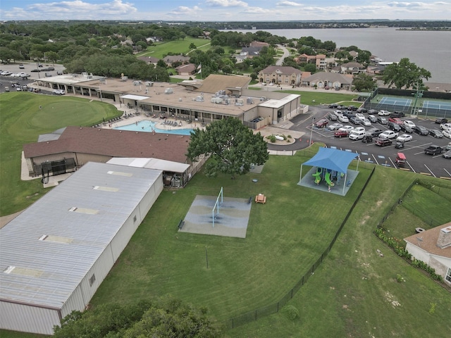 6202 Carrizo Dr, De Cordova, TX 76049 - bird's eye view of a nearby body of water and a pool area