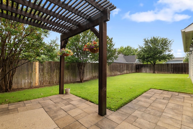 412 S Benge St, Mckinney, TX 75069 - fenced backyard with a patio and a pergola