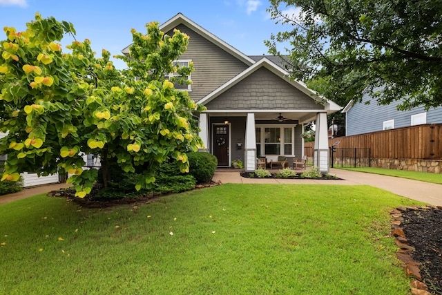 412 S Benge St, Mckinney, TX 75069 - craftsman-style house with a porch and ceiling fan