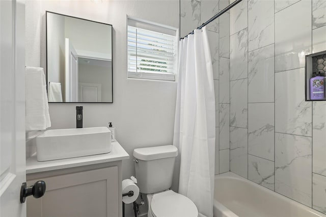 532 W Florence St, Denison, TX 75020 - full bathroom with vanity and shower / bath combo with shower curtain
