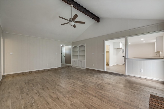 5125 Yucca Ct, Arlington, TX 76017 - unfurnished living room with a ceiling fan and light wood-style flooring